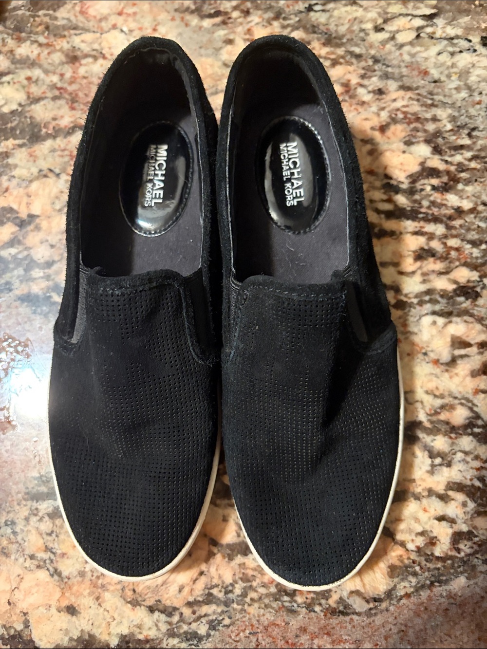 MICHAEL Michael Kors Kids Black Perforated Slip-On Sneakers